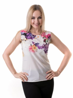 Женская блуза принт без рукава AA2083f