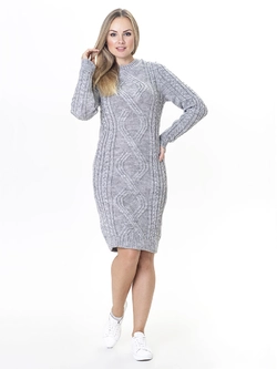 Теплое вязаное платье Irvik PL548S светло-серый