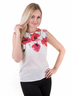 Женская блуза принт без рукава AA2048f